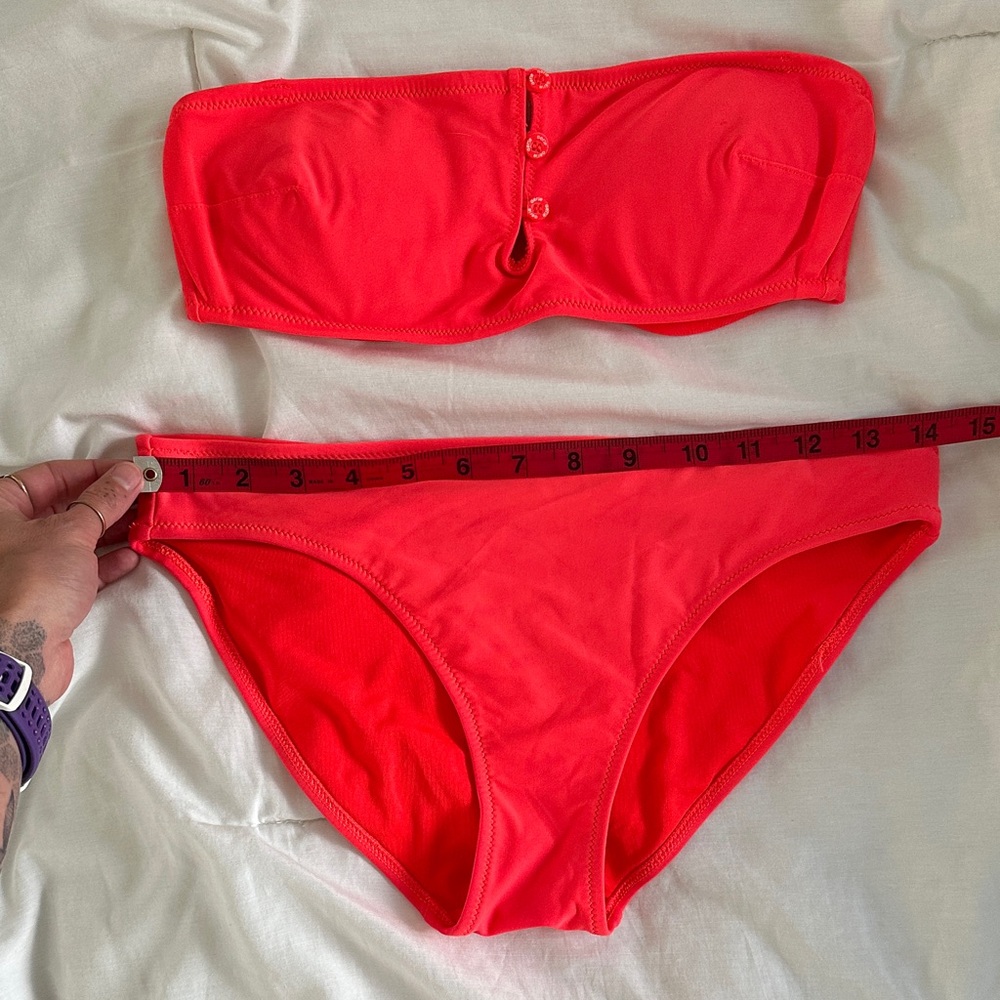 Deep fuschia Aerie Bandeau Bikini Set